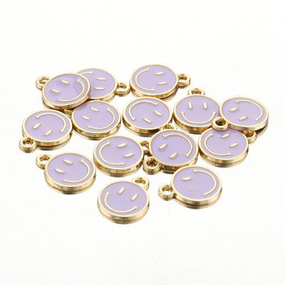 10-20db 11x14mm KC arany tónusú ötvözet zománc Aranyos mosolygós arcbűvész medál barkács fülbevaló ékszer díszhez