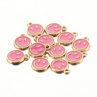 10-20db 11x14mm KC arany tónusú ötvözet zománc Aranyos mosolygós arcbűvész medál barkács fülbevaló ékszer díszhez