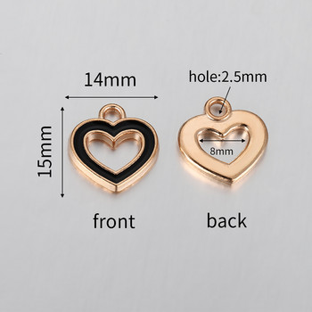 10 τμχ/παρτίδα 14x15mm κράμα σμάλτο Love Heart Charms for DIY κολιέ κρεμαστά σκουλαρίκια Πολύχρωμα μίνι γούρια Κοσμήματα Κάνοντας ευρήματα