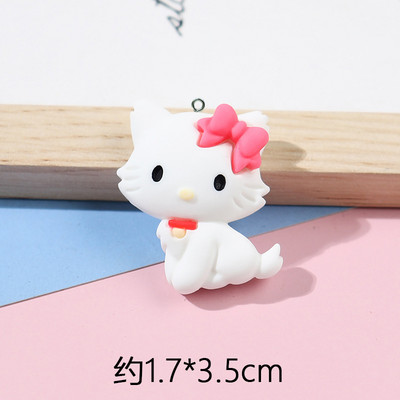10db/csomag Kawaii Lovely Rajzfilm Rabbit Cat gyanta fülbevaló nyaklánc medál aranyos bűbáj barkács kulcstartó kiegészítők