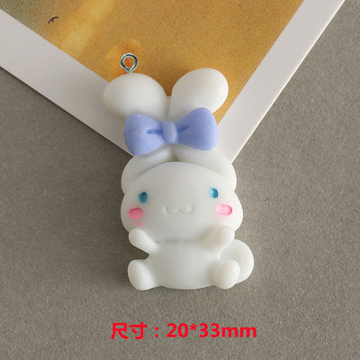 10db/csomag Kawaii Lovely Rajzfilm Rabbit Cat gyanta fülbevaló nyaklánc medál aranyos bűbáj barkács kulcstartó kiegészítők