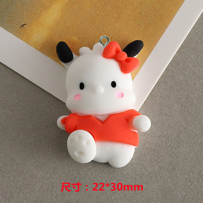10db/csomag Kawaii Lovely Rajzfilm Rabbit Cat gyanta fülbevaló nyaklánc medál aranyos bűbáj barkács kulcstartó kiegészítők