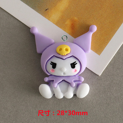 10db/csomag Kawaii Lovely Rajzfilm Rabbit Cat gyanta fülbevaló nyaklánc medál aranyos bűbáj barkács kulcstartó kiegészítők