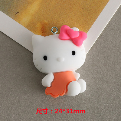 10db/csomag Kawaii Lovely Rajzfilm Rabbit Cat gyanta fülbevaló nyaklánc medál aranyos bűbáj barkács kulcstartó kiegészítők
