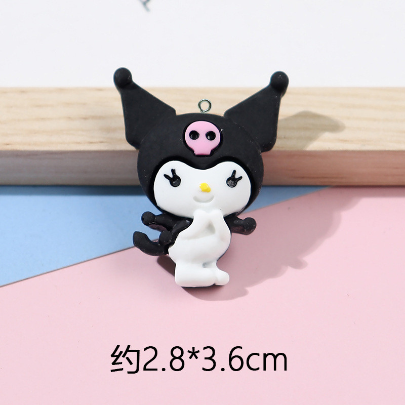 10db/csomag Kawaii Lovely Rajzfilm Rabbit Cat gyanta fülbevaló nyaklánc medál aranyos bűbáj barkács kulcstartó kiegészítők