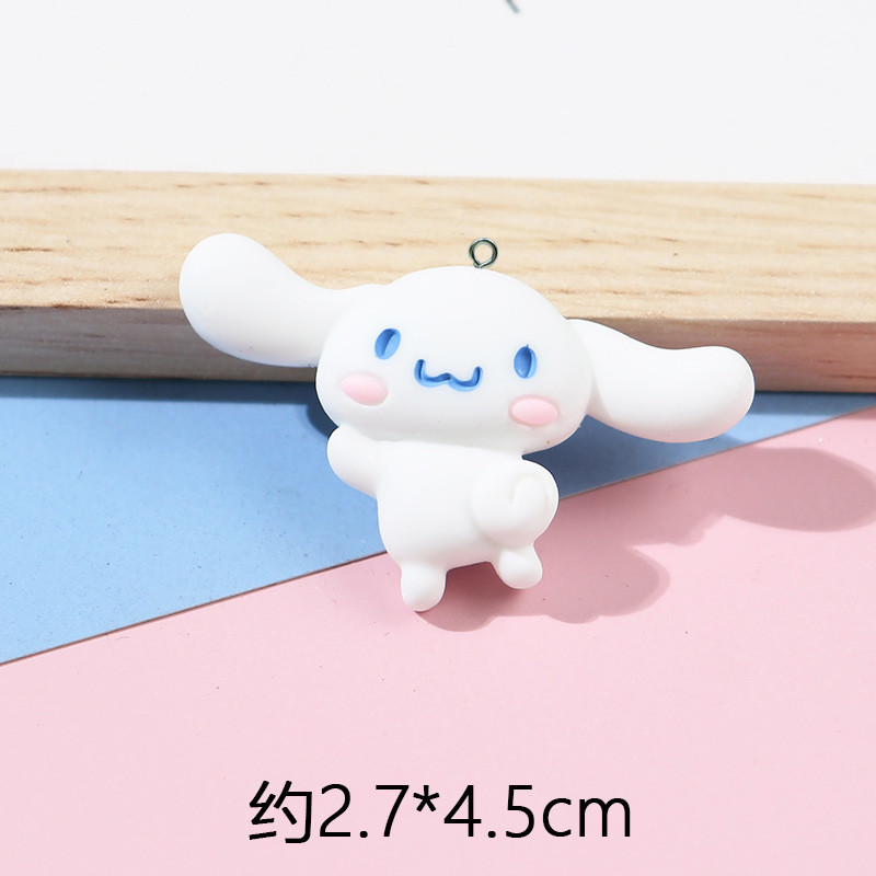 10db/csomag Kawaii Lovely Rajzfilm Rabbit Cat gyanta fülbevaló nyaklánc medál aranyos bűbáj barkács kulcstartó kiegészítők