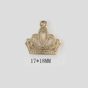 10db/tétel Arany színű Fém Princess Crown Charms medál barkács karkötő Kiegészítők ékszerekhez Kézzel készített kézműves anyagok