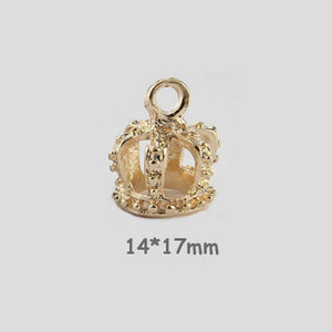 10db/tétel Arany színű Fém Princess Crown Charms medál barkács karkötő Kiegészítők ékszerekhez Kézzel készített kézműves anyagok