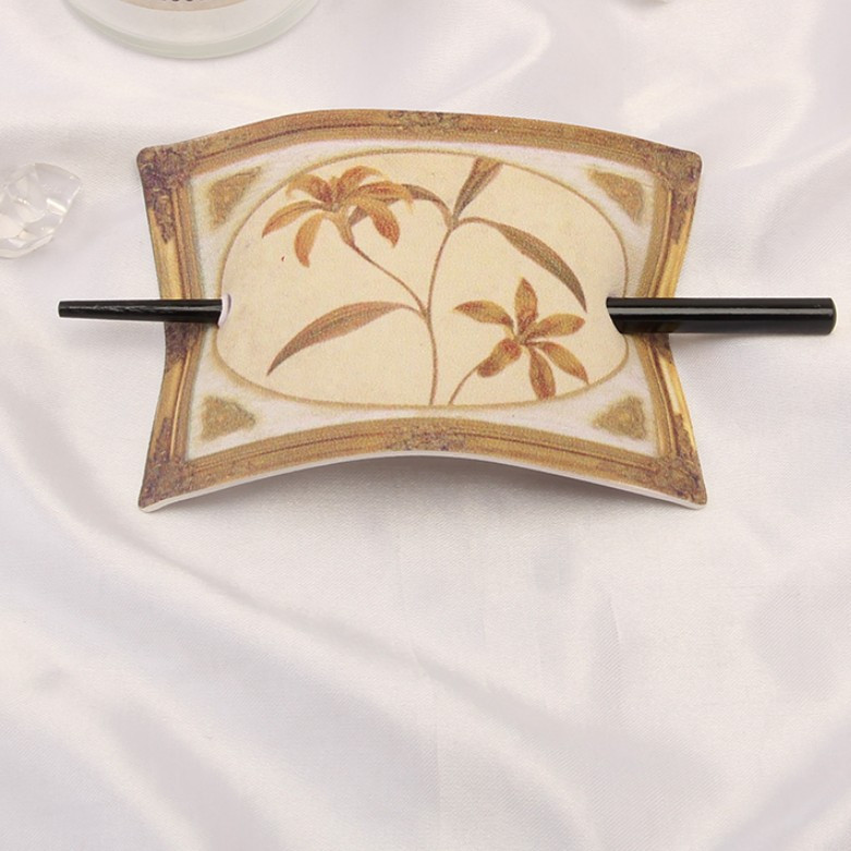 Kínai virágkeret műbőr négyzet alakú hajtű nőknek Elegáns Antik Esztétika Hajrudak Vintage Hajkiegészítők