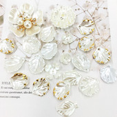 30 buc/lot ABS imitație de perle Shell Petală Floare Piesă Breloc pandantiv pentru Cercei lucrați manual Brățară Colier Fabricare de bijuterii