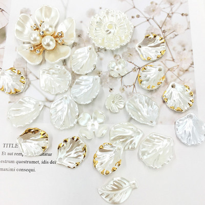 30 buc/lot ABS imitație de perle Shell Petală Floare Piesă Breloc pandantiv pentru Cercei lucrați manual Brățară Colier Fabricare de bijuterii