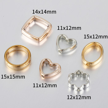 50 τμχ Love Heart CCB Beads Πλαίσιο Spacer Beads Charms for DIY κολιέ Σύνδεσμοι βραχιολιών Μενταγιόν Αξεσουάρ κατασκευής κοσμημάτων