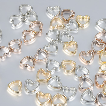 50 τμχ Love Heart CCB Beads Πλαίσιο Spacer Beads Charms for DIY κολιέ Σύνδεσμοι βραχιολιών Μενταγιόν Αξεσουάρ κατασκευής κοσμημάτων