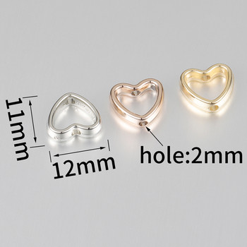 50 τμχ Love Heart CCB Beads Πλαίσιο Spacer Beads Charms for DIY κολιέ Σύνδεσμοι βραχιολιών Μενταγιόν Αξεσουάρ κατασκευής κοσμημάτων