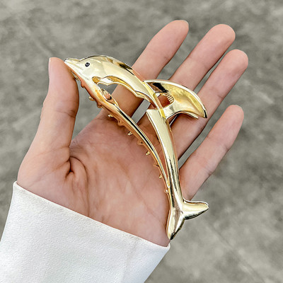 Arany színű nagy karmos Clip Crab Barrette Női Lányoknak Gyöngy kristály Haj Karmok Clip lófarok Clip Haj Kiegészítők Fejfedők