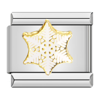 Hapiship Fashion Glaze Virágcsillag Hópehely Cseresznye Olasz Linkek Charm Fit 9mm Karkötő Rozsdamentes Acél Ékszer készítés DJ097