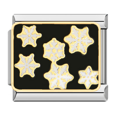 Hapiship Fashion Glaze Virágcsillag Hópehely Cseresznye Olasz Linkek Charm Fit 9mm Karkötő Rozsdamentes Acél Ékszer készítés DJ097