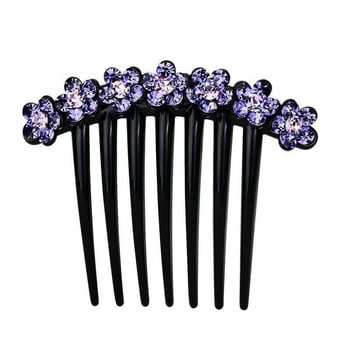 Delysia King Adult temperament Rhinestone Hair Comb моден универсален гребен със седем зъба, вложка за коса, аксесоари