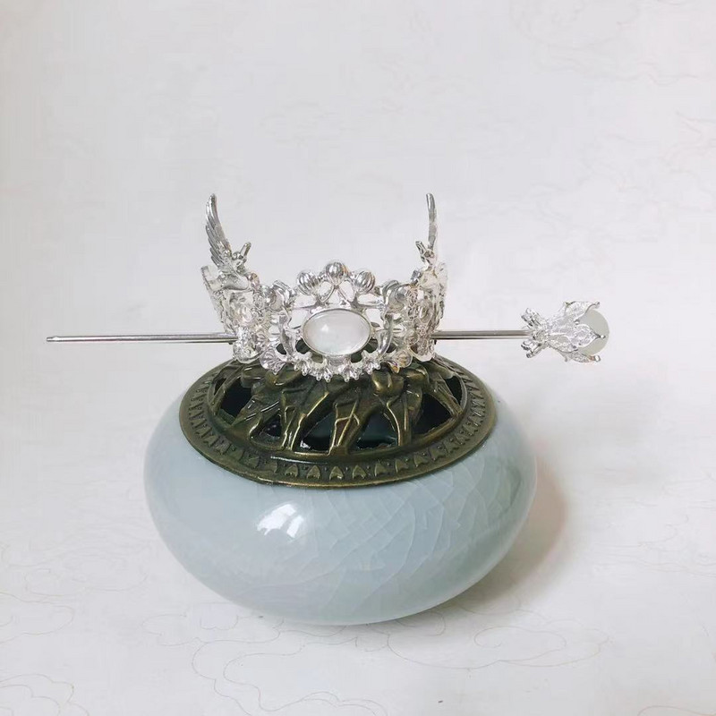 Kineske Hanfu metalne perle, kruna za kosu, ženska muška ukosnica za kosu