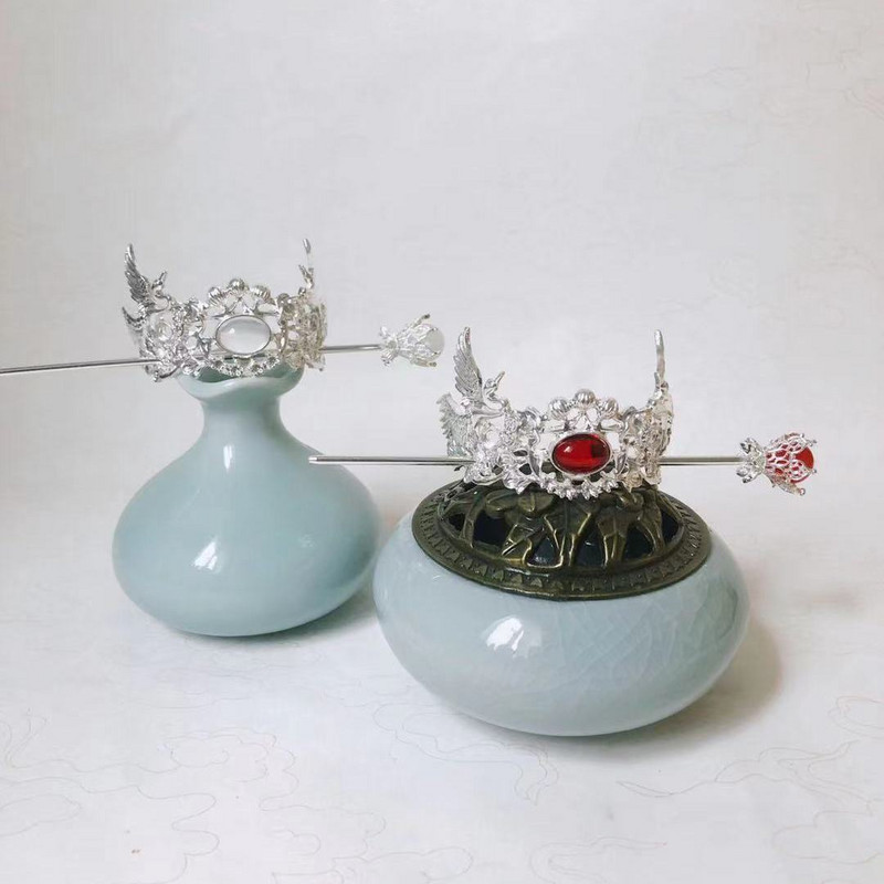 Kineske Hanfu metalne perle, kruna za kosu, ženska muška ukosnica za kosu