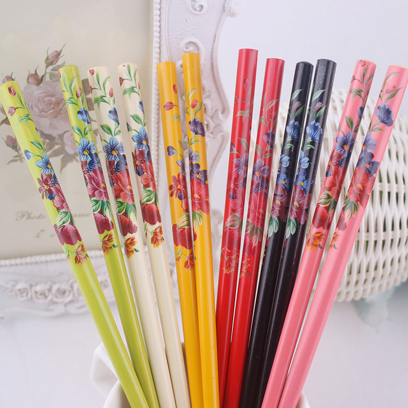 2Pcs/Set Vintage ručno rađene štapiće za kosu Oslikane japanske drvene ukosnice za žene Prirodni kineski drveni štapići