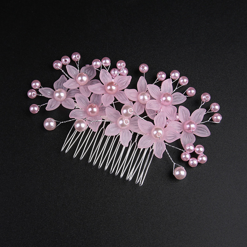 Strieborný farebný svadobný hrebeň na vlasy, čelenka, biela perlová hlava, kvet, jednoduché vsadené hrebene pre ženy, čelenky, nevesty, svadobné doplnky 