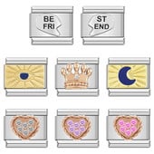 Hapiship Originálny Daisy Rose Heart Crown Dazzling CZ talianske články Charm Fit 9mm náramok z nehrdzavejúcej ocele na výrobu šperkov DJ250