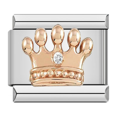 Hapiship Originálny Daisy Rose Heart Crown Dazzling CZ talianske články Charm Fit 9mm náramok z nehrdzavejúcej ocele na výrobu šperkov DJ250