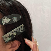 Agrafă de păr cu model de imprimeu de elan, coajă neagră, vintage, pentru femei, estetică elegantă, ac geometric, accesorii de păr la modă etnică