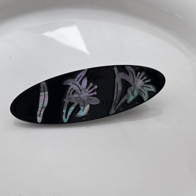 Agrafă de păr cu model de imprimeu de elan, coajă neagră, vintage, pentru femei, estetică elegantă, ac geometric, accesorii de păr la modă etnică