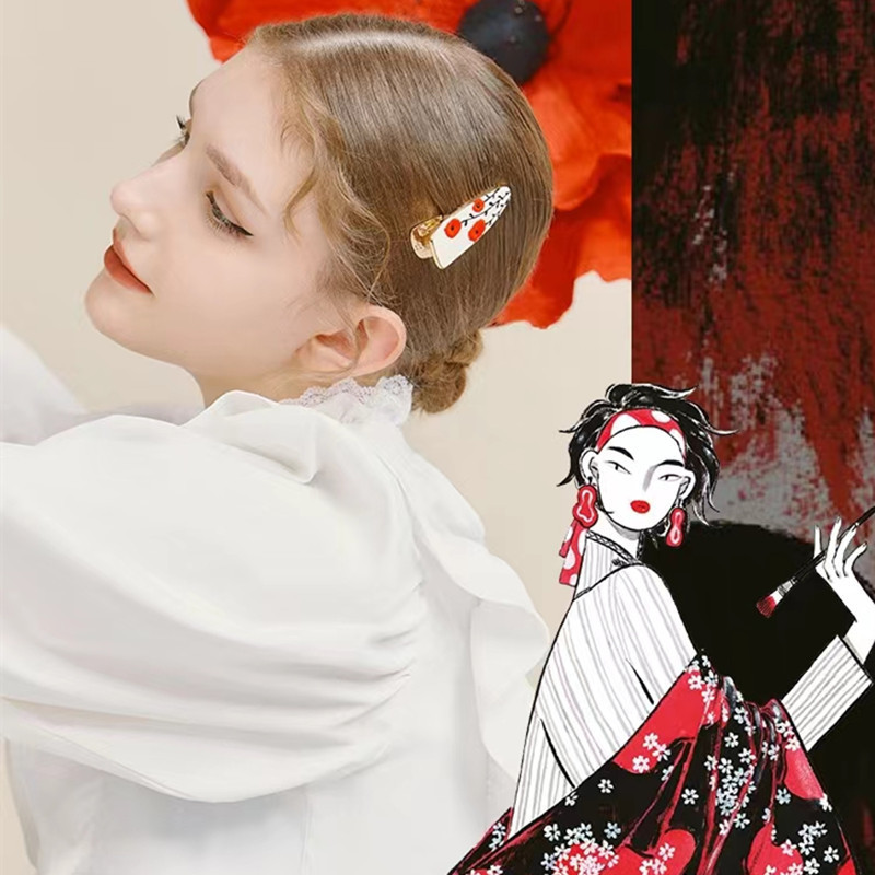 Νέο vintage κλιπ μαλλιών Cherry Tree για γυναίκες 2022 Κομψή αισθητική γούρι Duckbill Clip Δημιουργική τάση μόδας αξεσουάρ μαλλιών