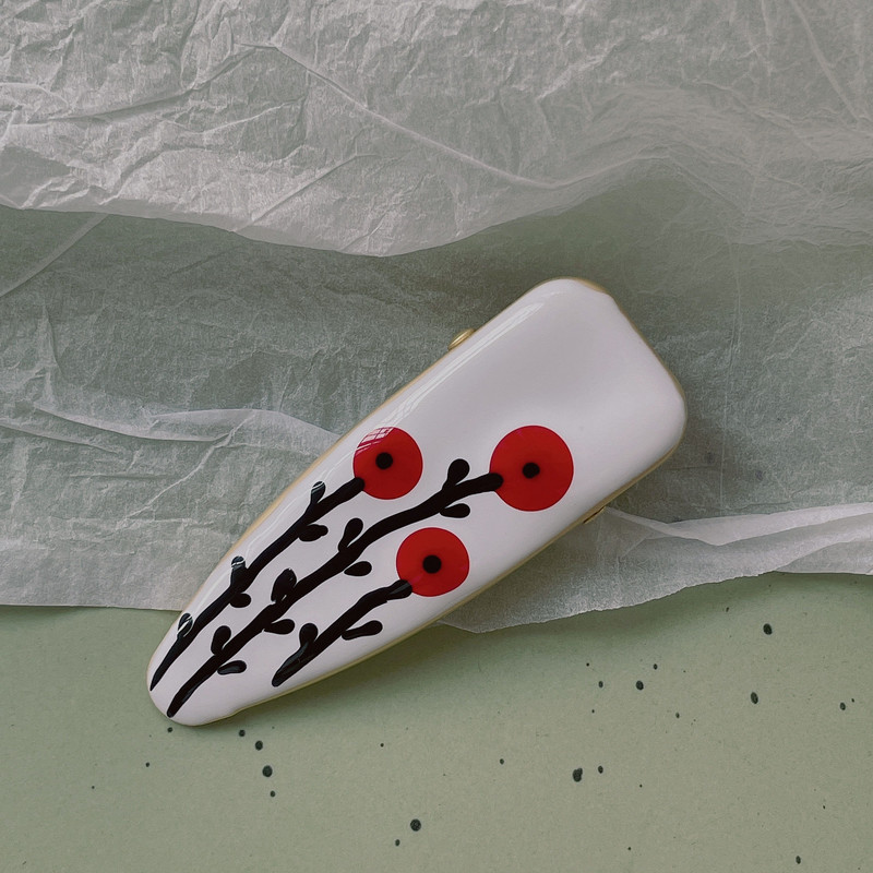 Νέο vintage κλιπ μαλλιών Cherry Tree για γυναίκες 2022 Κομψή αισθητική γούρι Duckbill Clip Δημιουργική τάση μόδας αξεσουάρ μαλλιών