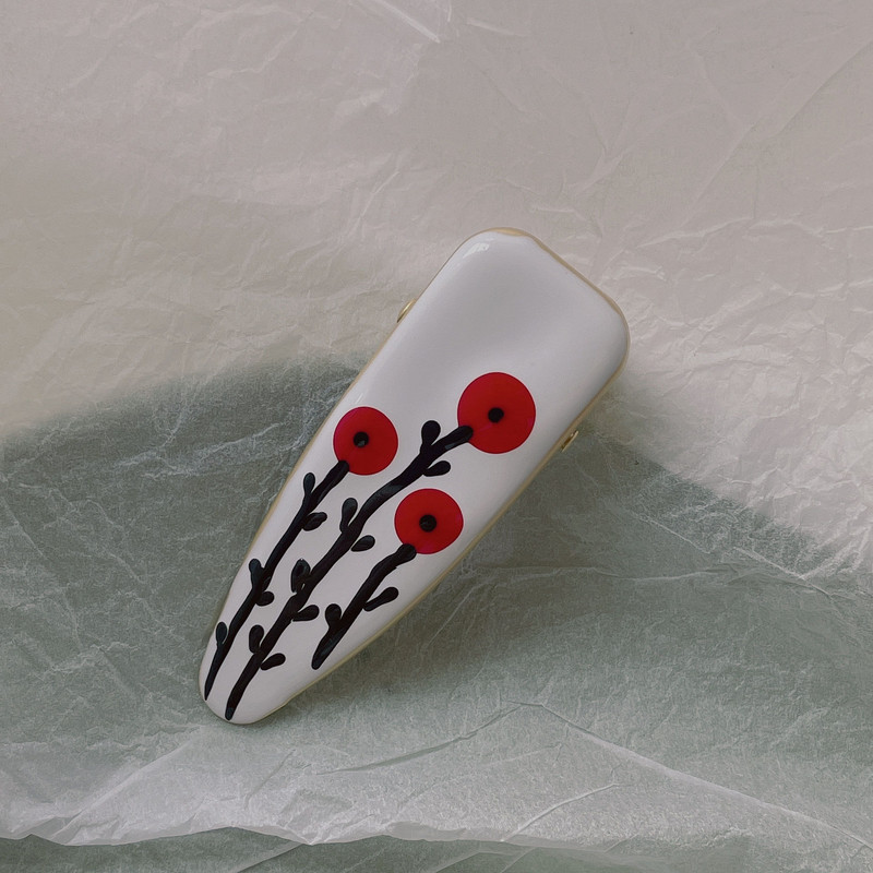 Νέο vintage κλιπ μαλλιών Cherry Tree για γυναίκες 2022 Κομψή αισθητική γούρι Duckbill Clip Δημιουργική τάση μόδας αξεσουάρ μαλλιών