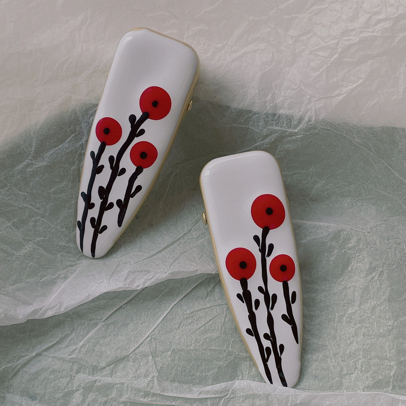 Νέο vintage κλιπ μαλλιών Cherry Tree για γυναίκες 2022 Κομψή αισθητική γούρι Duckbill Clip Δημιουργική τάση μόδας αξεσουάρ μαλλιών