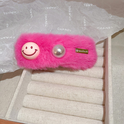 Uus plüüsis armas naeratav näopärlijuuksenõel magusa armsa romantilise Y2k esteetilise juukseklambri jaoks Korea moe juuste aksessuaaride kingituseks