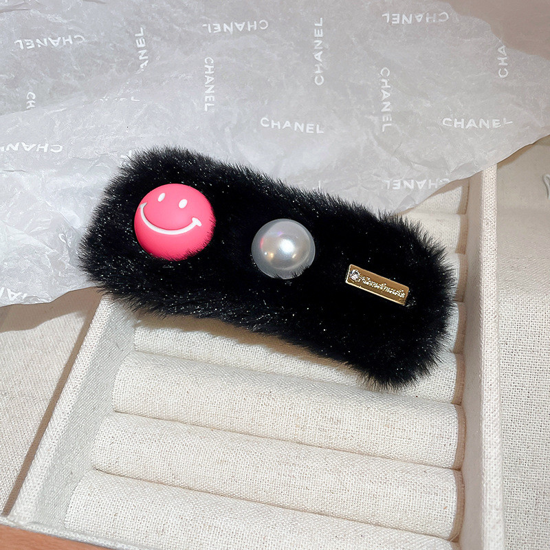 Uus plüüsis armas naeratav näopärlijuuksenõel magusa armsa romantilise Y2k esteetilise juukseklambri jaoks Korea moe juuste aksessuaaride kingituseks