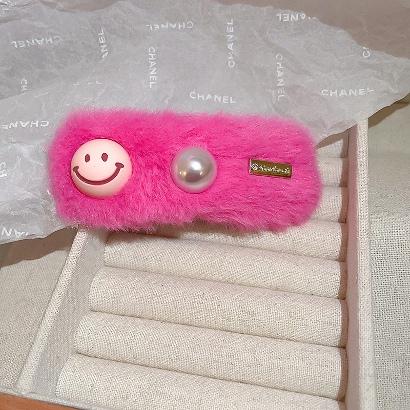 Uus plüüsis armas naeratav näopärlijuuksenõel magusa armsa romantilise Y2k esteetilise juukseklambri jaoks Korea moe juuste aksessuaaride kingituseks