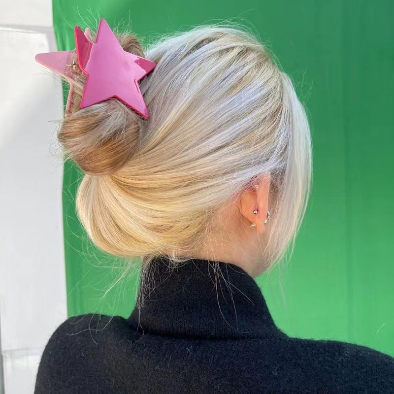 Harajuku Y2k Sequins Star Pentagram Juukseküünised naistele Sweet Cool Charm Trend Juukseklamber Esteetilised Mood Juukseaksessuaarid Uus