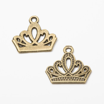 50 τμχ Vintage Antique Crown γούρια από κράμα ψευδαργύρου μενταγιόν DIY βραχιόλι Κολιέ μεταλλικά κοσμήματα αξεσουάρ 7347A