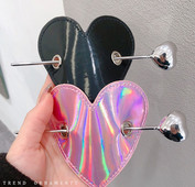 Jaapani Harajuku Laser Roosa Must Nahast Hearth Juuksepulk Naistele Sweet Cool Charm Juuksenõel Y2K Esteetilised Juukseaksessuaarid