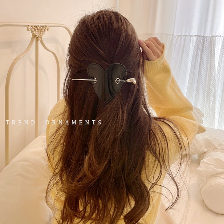 Jaapani Harajuku Laser Roosa Must Nahast Hearth Juuksepulk Naistele Sweet Cool Charm Juuksenõel Y2K Esteetilised Juukseaksessuaarid