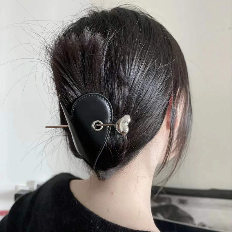 Jaapani Harajuku Laser Roosa Must Nahast Hearth Juuksepulk Naistele Sweet Cool Charm Juuksenõel Y2K Esteetilised Juukseaksessuaarid