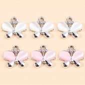 Õrn 10 tk Opaalkivist liblikas võlusid hõbedase värviga loomad liblikatega ripatsid isetegemiseks ehete valmistamiseks kõrvarõngad käevõrud