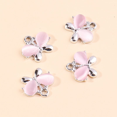 Õrn 10 tk Opaalkivist liblikas võlusid hõbedase värviga loomad liblikatega ripatsid isetegemiseks ehete valmistamiseks kõrvarõngad käevõrud