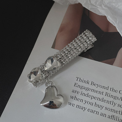 Glitter Geometric Crystal Rhinestone Ukosnica za žene Slatki romantični šarm Luksuzna kopča za kosu Korejski modni dodaci za kosu