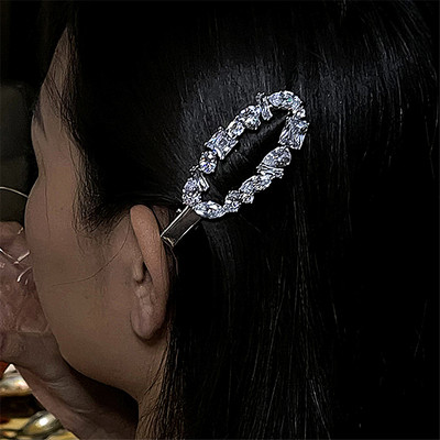 Glitter Geometric Crystal Rhinestone Ukosnica za žene Slatki romantični šarm Luksuzna kopča za kosu Korejski modni dodaci za kosu