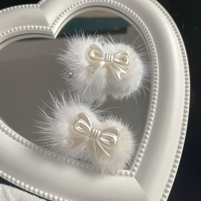 Pehmus valge pärlmutter juuksenõel naistele magus romantiline esteetiline armas juukseklamber Korea moe juukseaksessuaarid kingitus