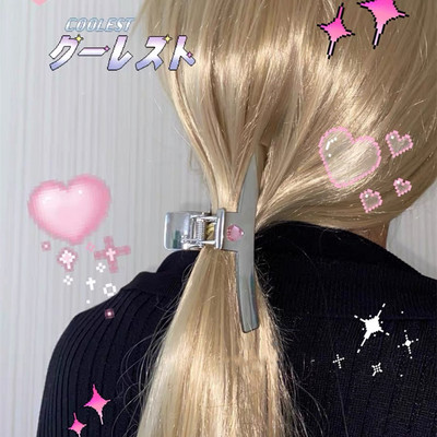 Harajuku Love Heart Crystal Gheare de păr din metal pentru femei Sweet Cool Trend anii 90 Aesthetic Hair Clip Fashion Y2k Accesorii de păr