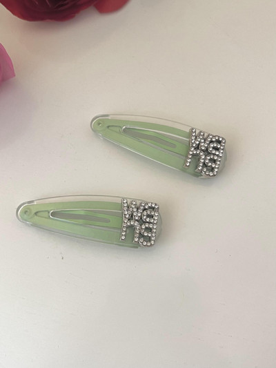 Καραμέλα Χρώμα στρας Επιστολή Bobby Pin Sweet Cute Charm Girly Trend Κλιπ μαλλιών για γυναίκες Αισθητική μόδα Αξεσουάρ μαλλιών Δώρο