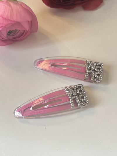 Καραμέλα Χρώμα στρας Επιστολή Bobby Pin Sweet Cute Charm Girly Trend Κλιπ μαλλιών για γυναίκες Αισθητική μόδα Αξεσουάρ μαλλιών Δώρο